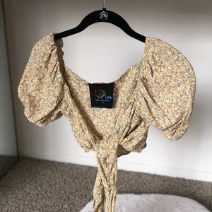 NWOT Blue Life Wrap Top